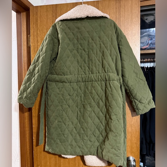 Heartloom coat, XS Olive and cream. - Picture 12 of 13